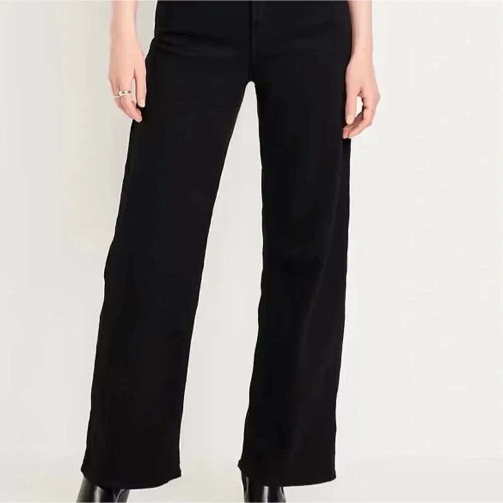 Old Navy High Rise Wow Wide Leg Jeans Black Size 8